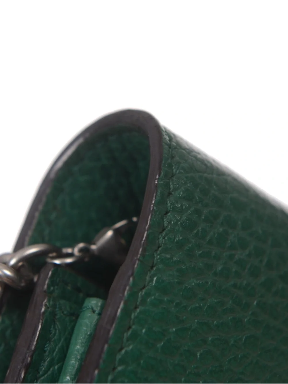 ♥️Gucci Dionysus Emerald Green Leather Shoulder Bag Gold Horsebit Silver Chain♥️ - Picture 10 of 16